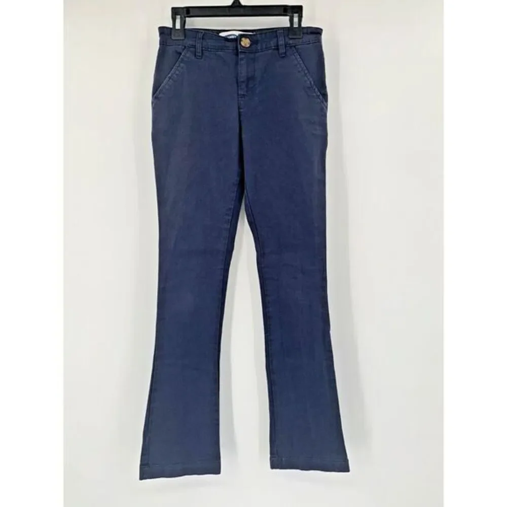 Old Navy Navy Blue Twill Boot Cut Adjustable Waist Girl's Pants Size 14 Slim‎